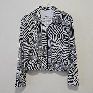 Ribkoff Trends Black and White Swirl Bummer Jacket 16